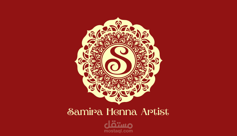 Yellow Red Luxury Mandala Henna Artist Logo