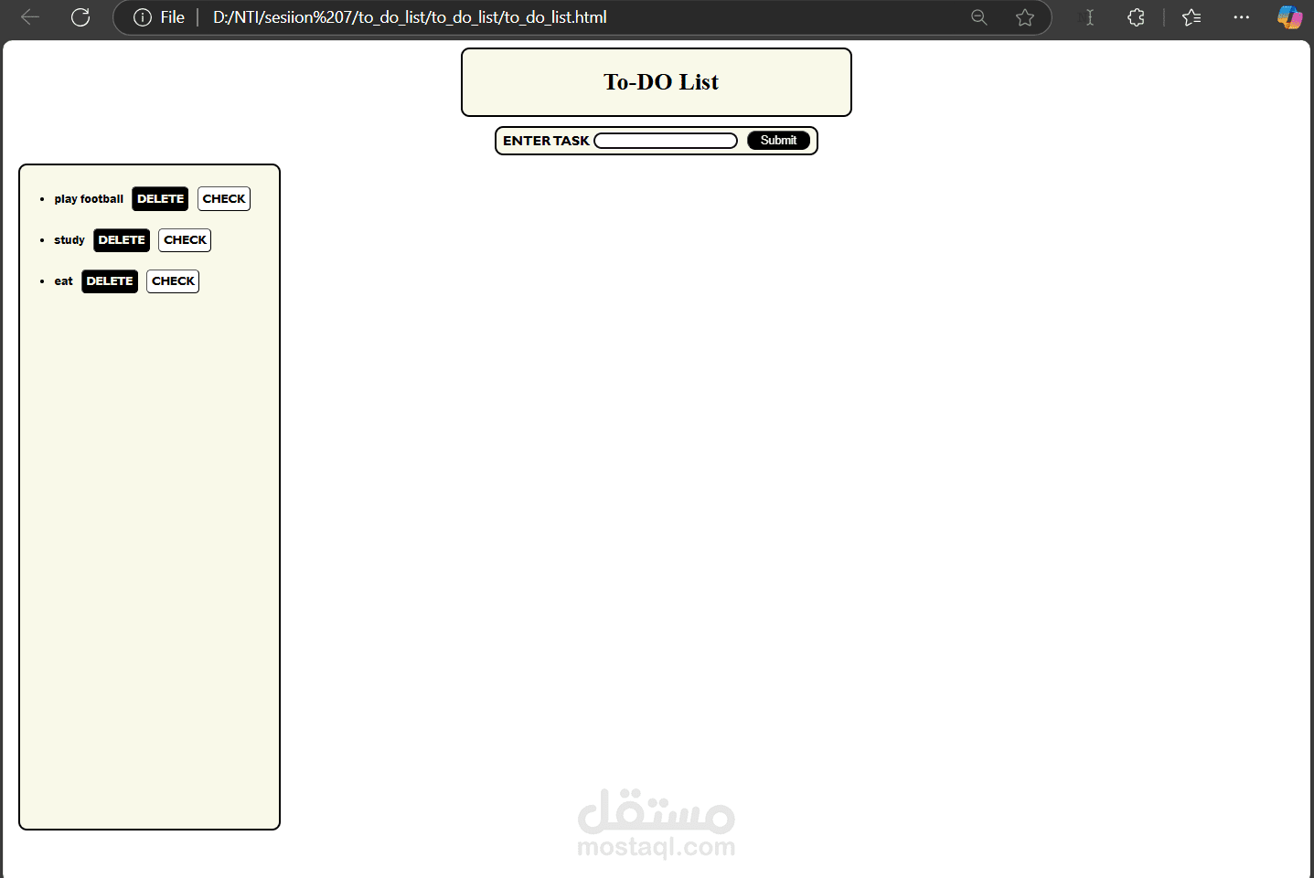 To do list website