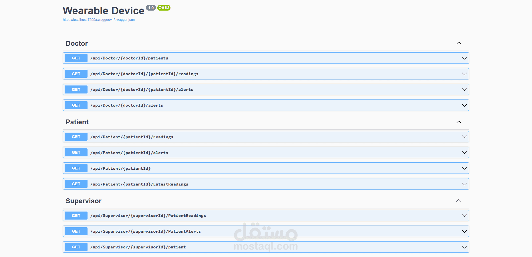 Backend .net Project ( Wearable Device )