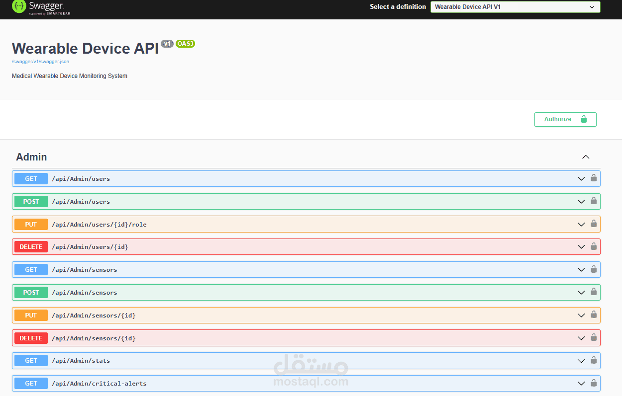 Backend .net Project ( Wearable Device )