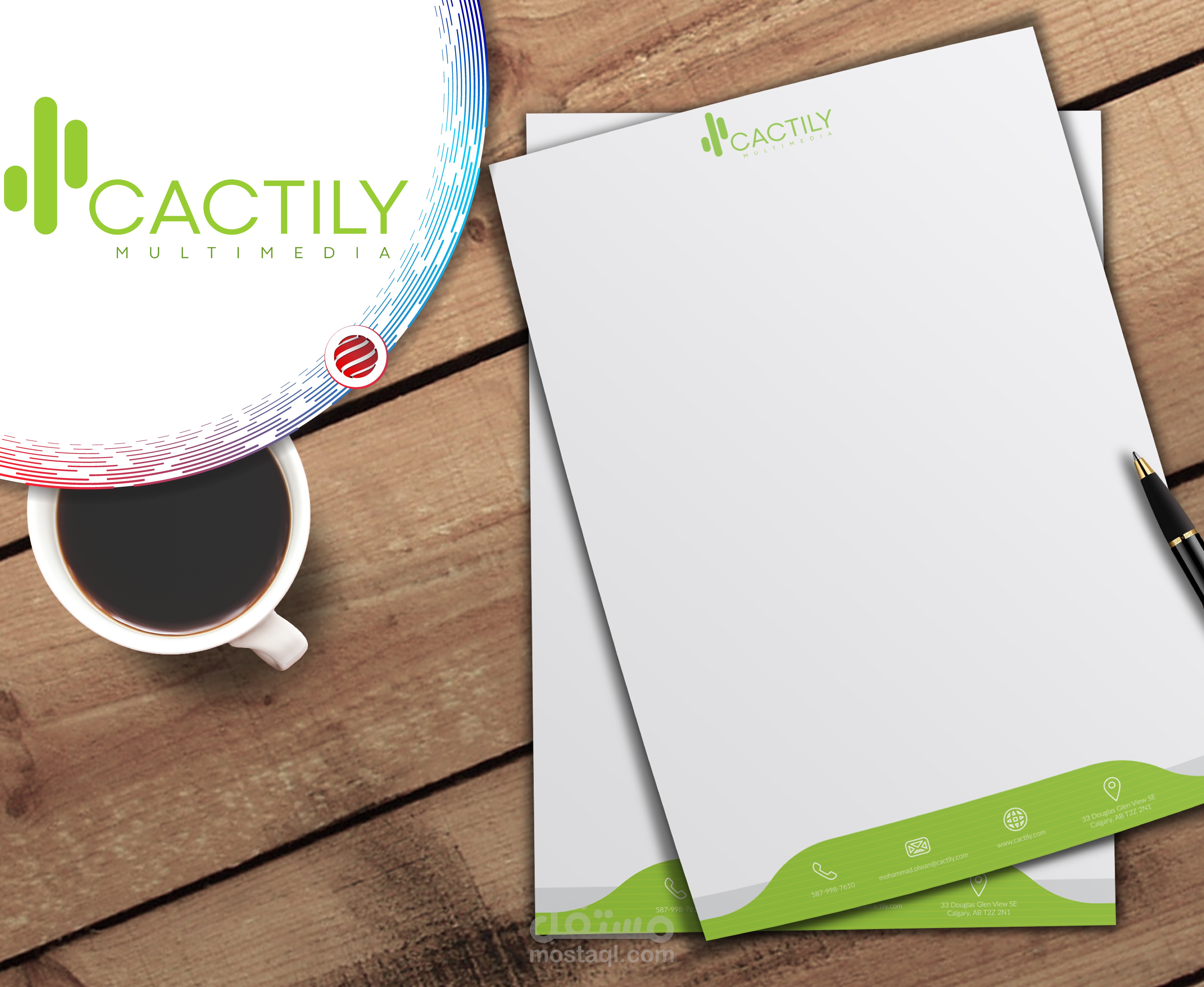 تصميم لوجو وهوية لشركة " Cactily "