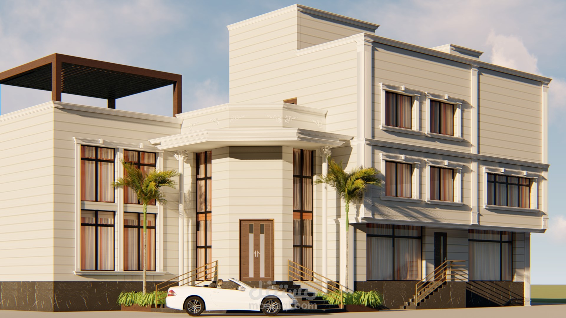 تصميم واجهة فيلا نيو كلاسيك