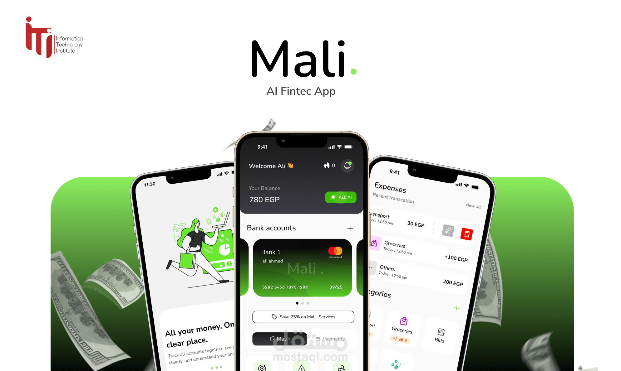 تصميم UX/UI لتطبيق إدارة مالية ذكي ومحفظة إلكترونية