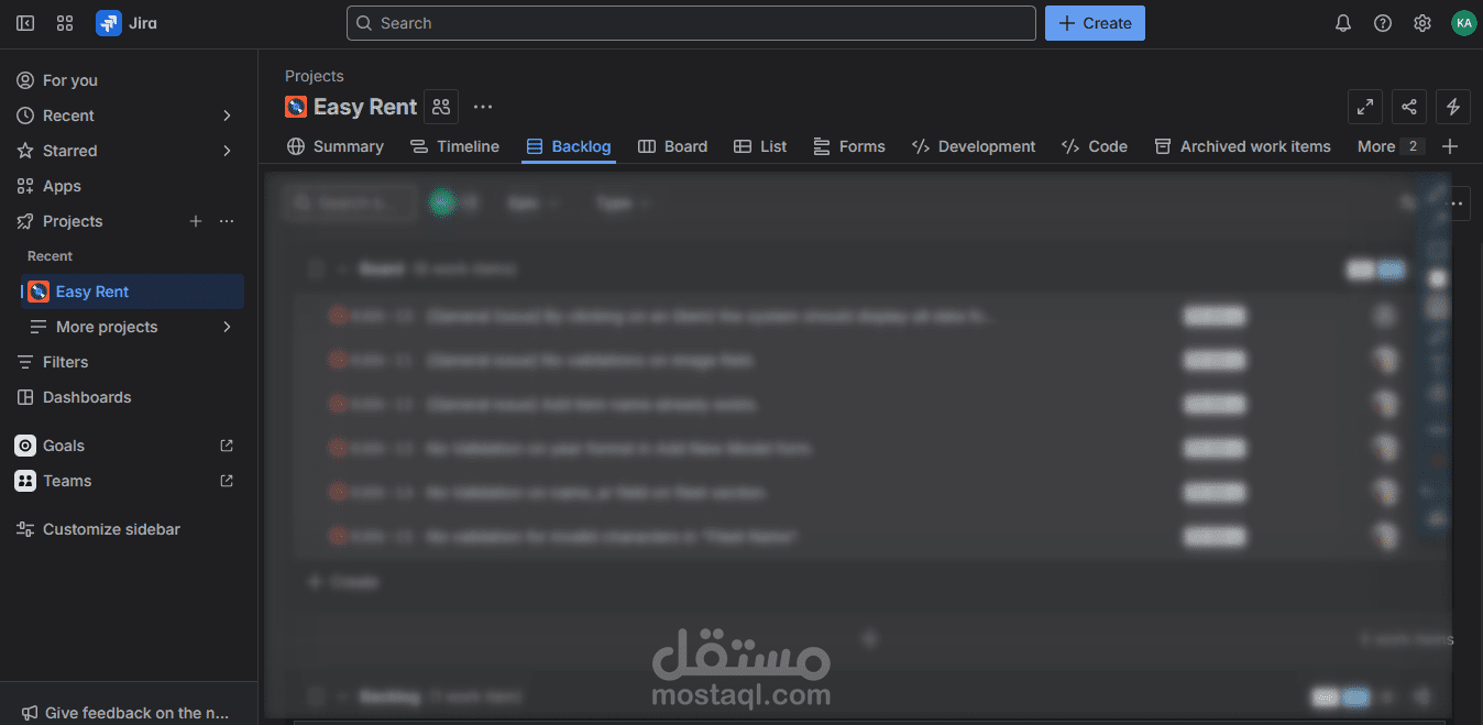 اختبار لوحة تحكم تطبيق Easy Rent لتأجير السيارات (Web Dashboard Testing)