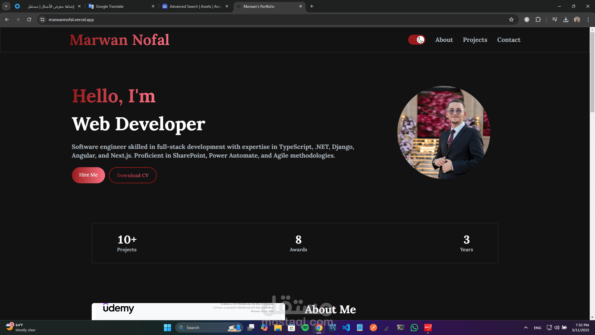 Portfolio -  موقع شخصي