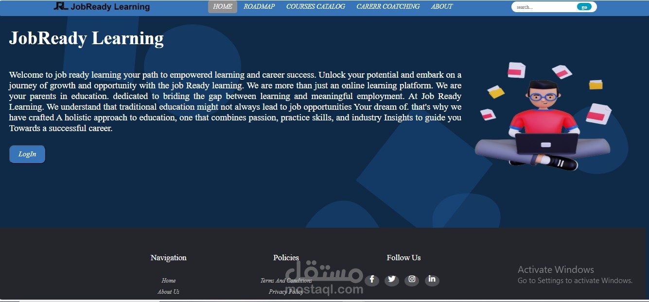 Job Ready Learning هو بوابتك نحو التعلم الفعّال والنجاح الوظيفي. نقدم لك تجربة تعليمية متكاملة تهدف إلى تطوير مهاراتك وتعزيز فرصك في سوق العمل.