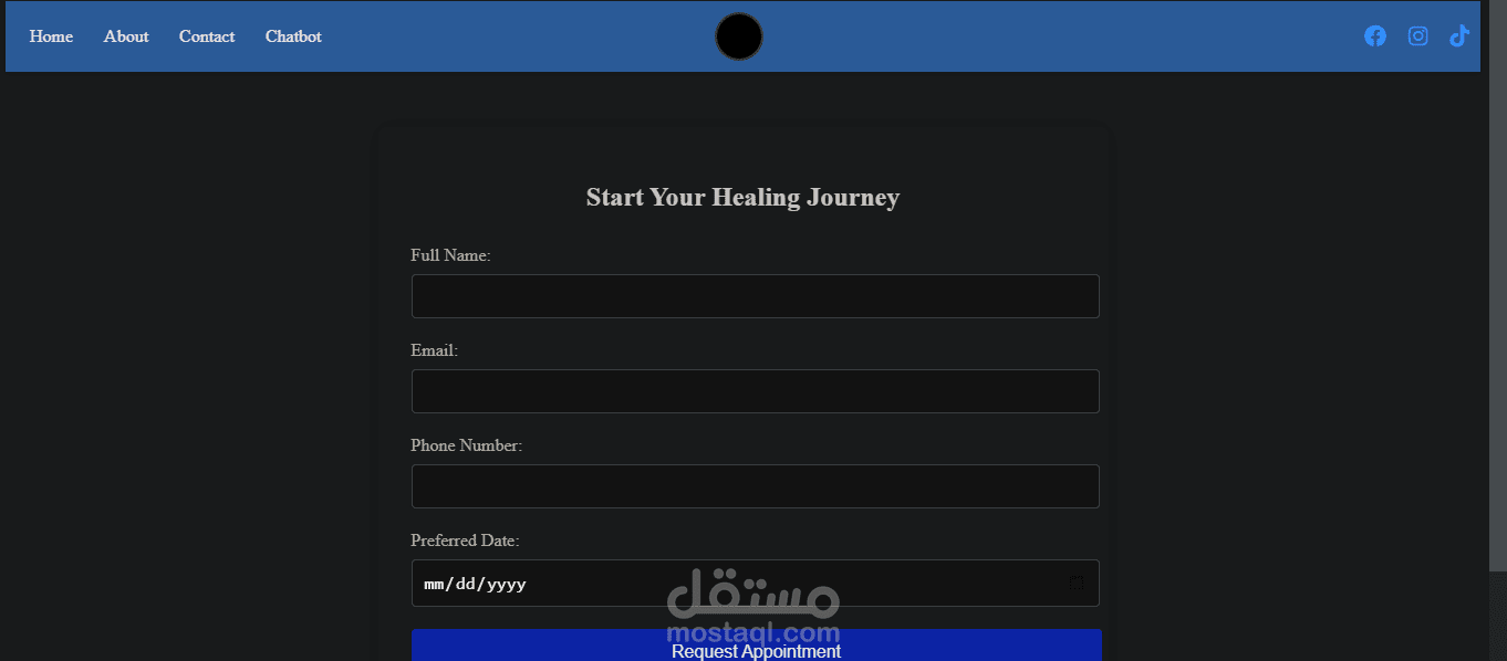 Website for a healing expert