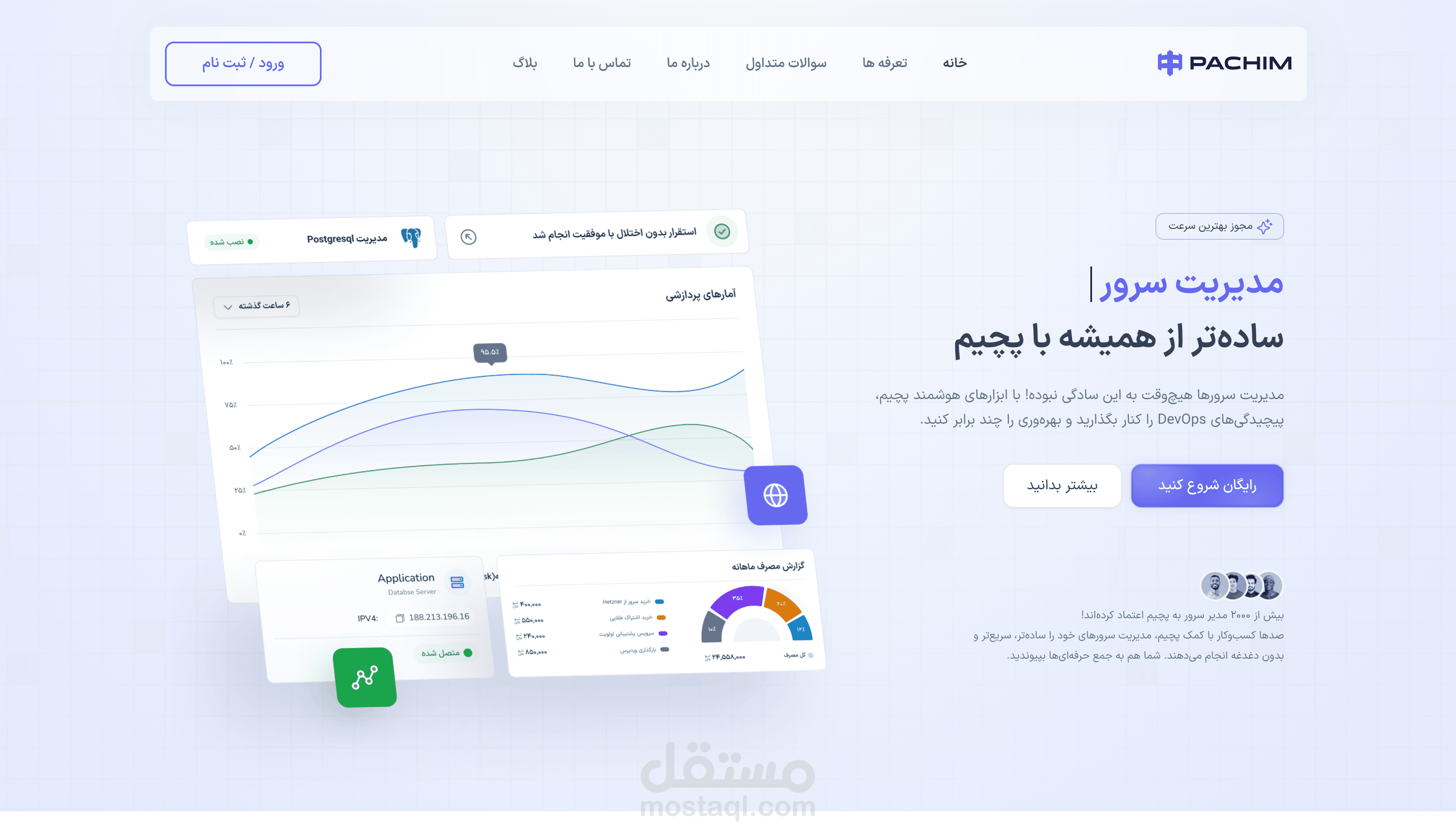 تصميم موقع شركة إدارة الخوادم