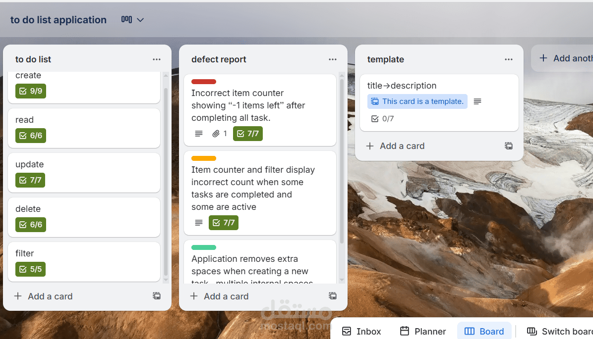 todo list application testing