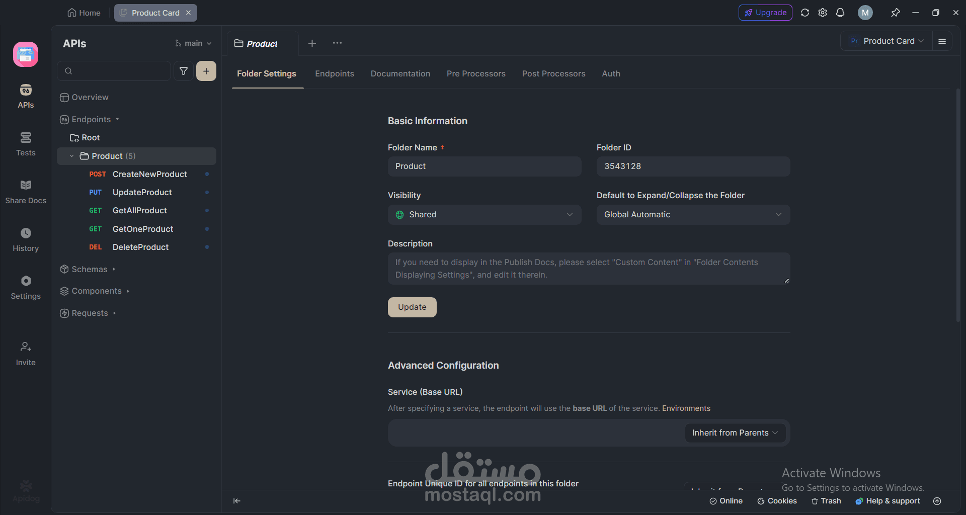 Product Management backend system