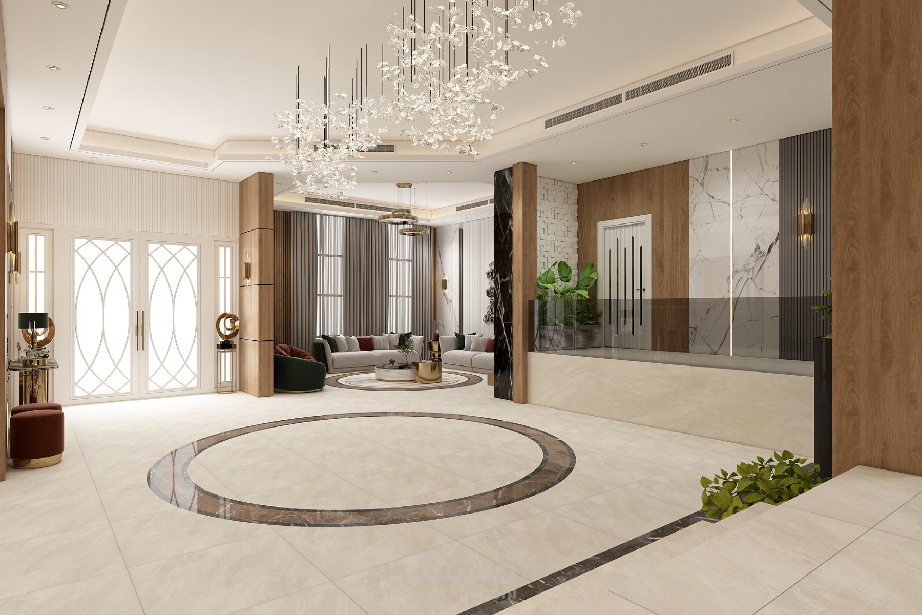 تصميم مدخل و بهو فيلا