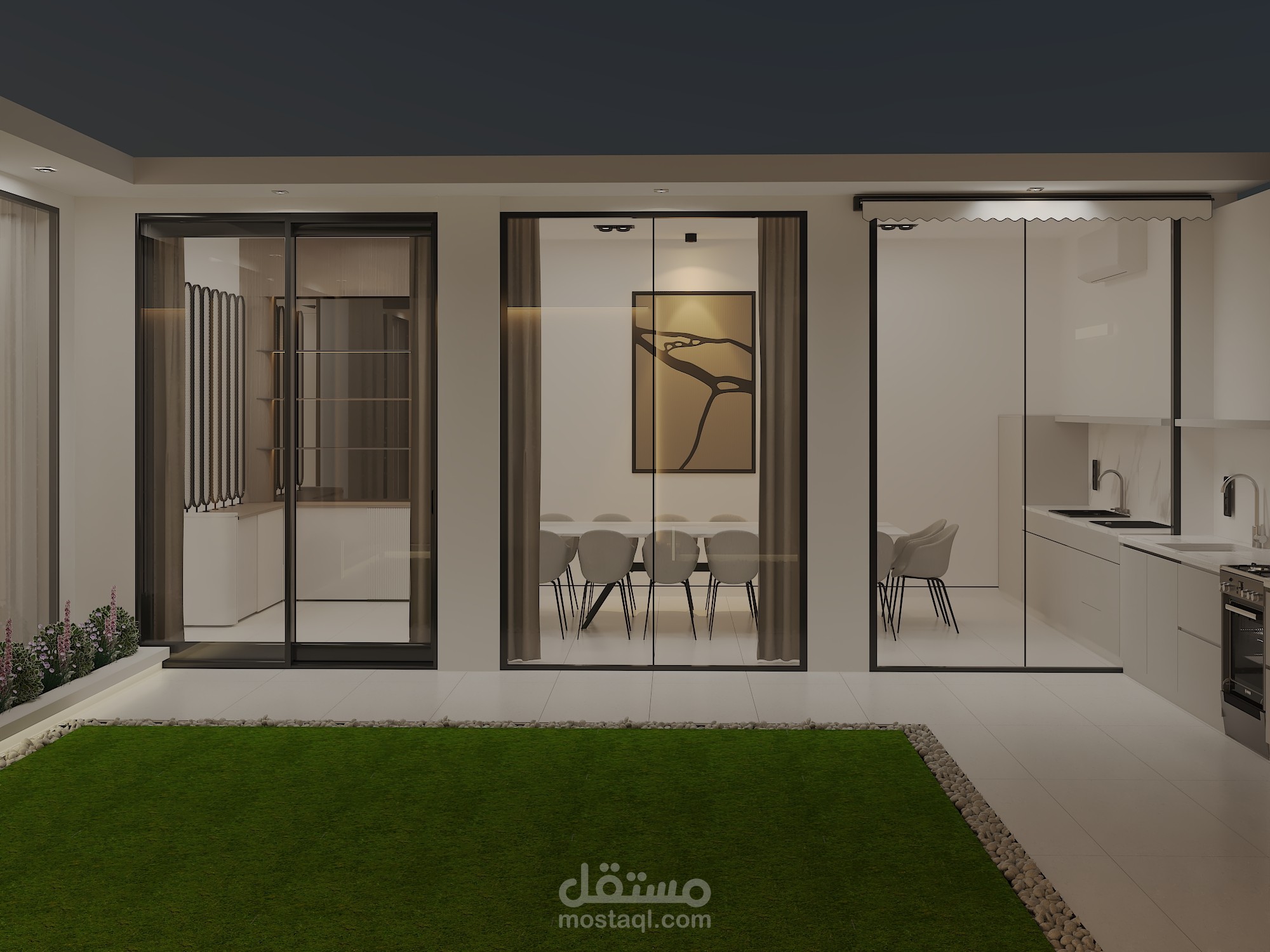 تصميم داخلي وخارجي لشاليه مناسبات