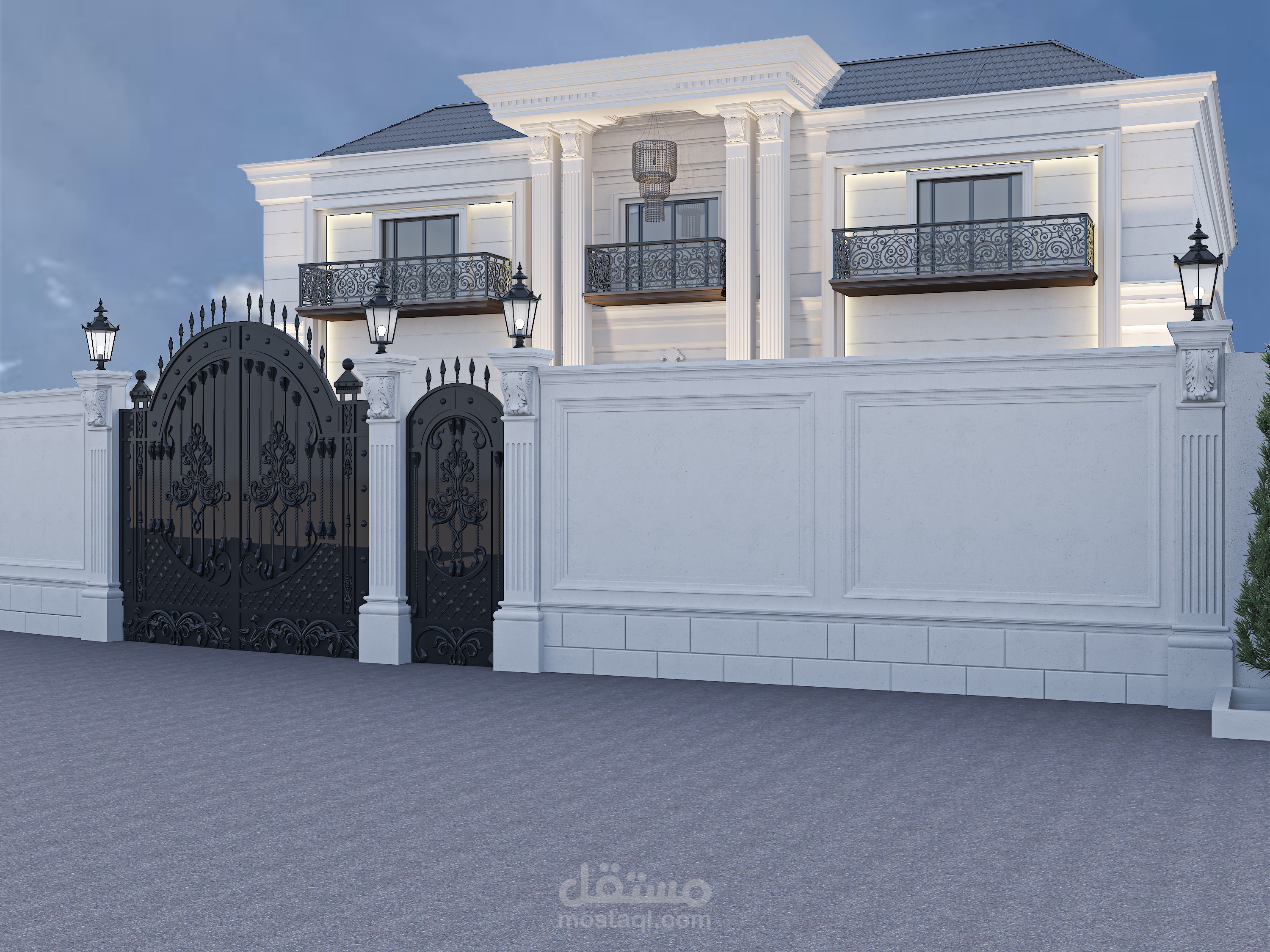 تصميم واجهات خارجية لفيلا