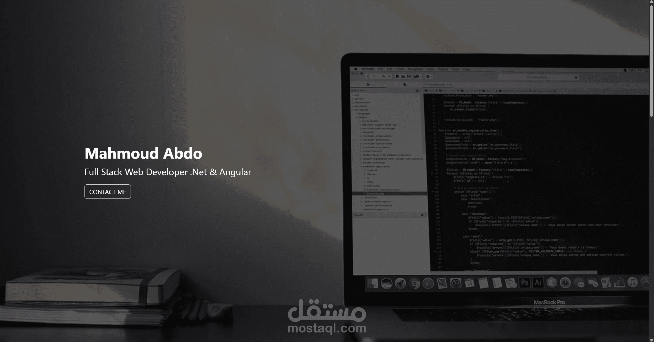 تصميم وتنفيذ موقع بورتفوليو شخصي باستخدام Angular