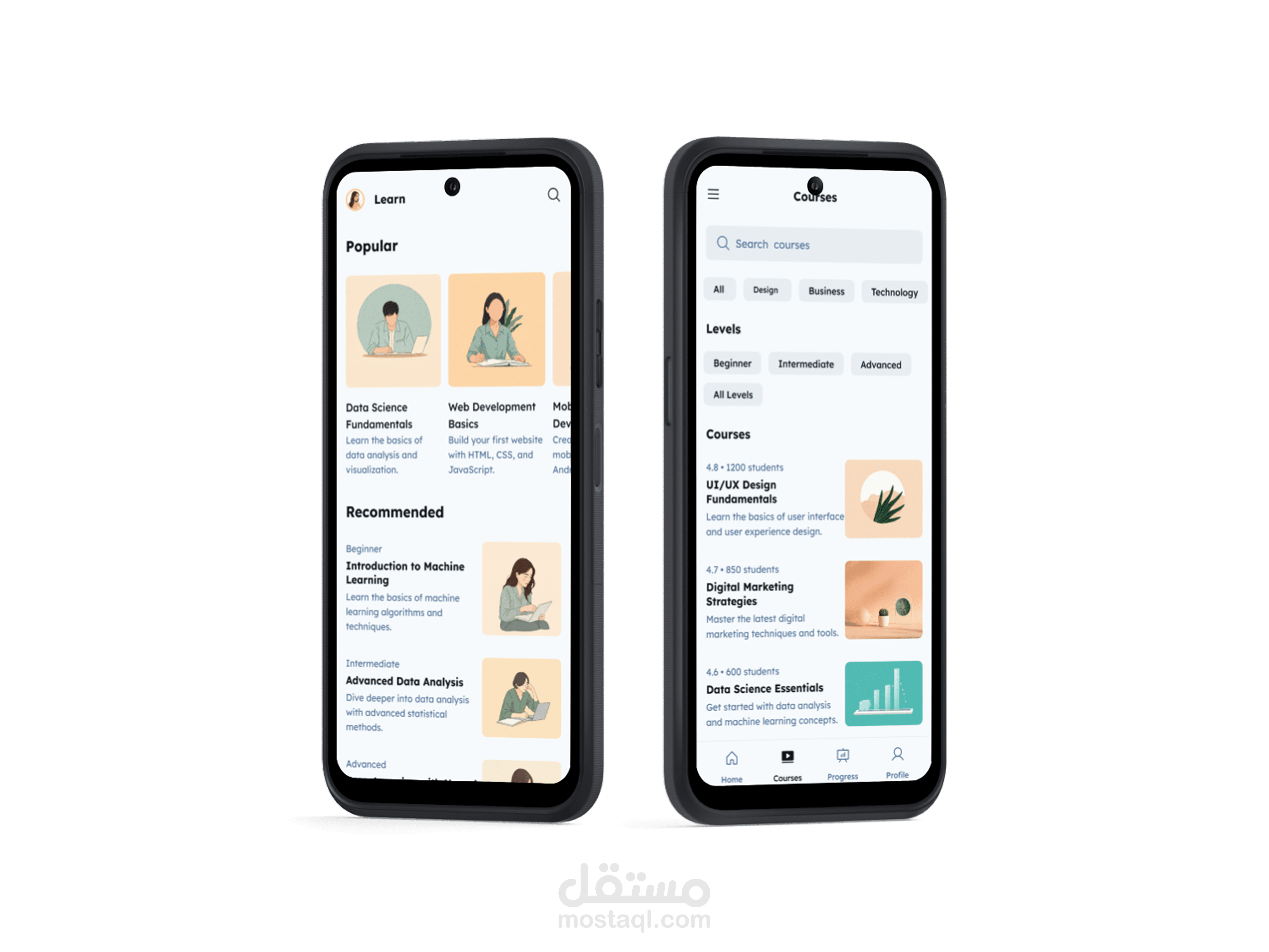 تصميم واجهة منصة تعليمية Educational platform UI Design