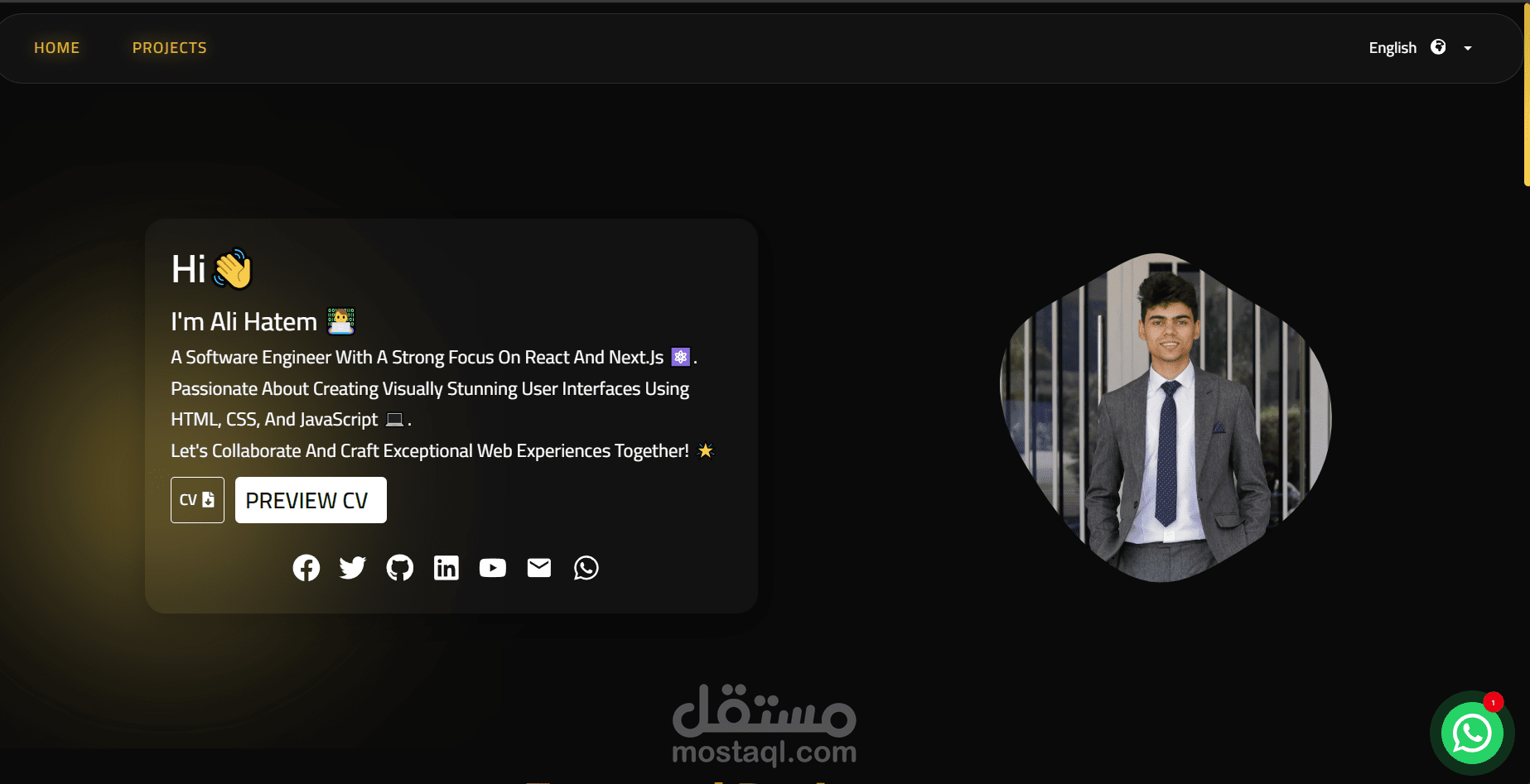 موقعي الشخصي لعرض أعمالي وخدماتي البرمجية