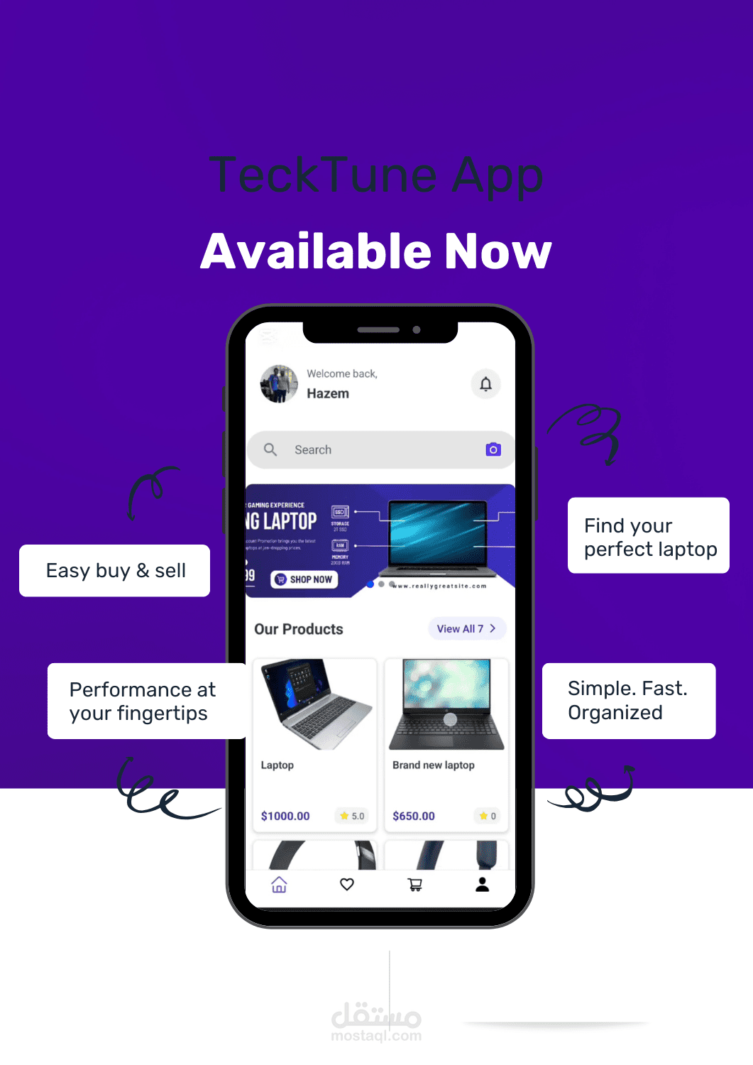 تطبيق TeckTune لبيع أجهزة اللاب توب