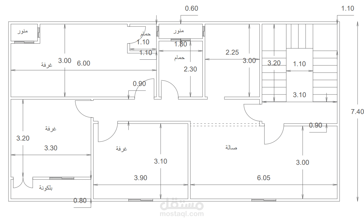 تصميم مخطط معماري لمبنى سكني باستخدام أوتوكاد