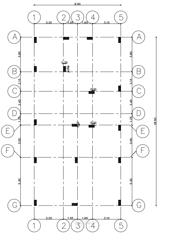 أعمدة ومحاور لمنزل