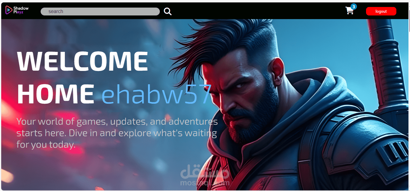 Shadow Playz – تصميم وتطوير متجر ألعاب إلكتروني