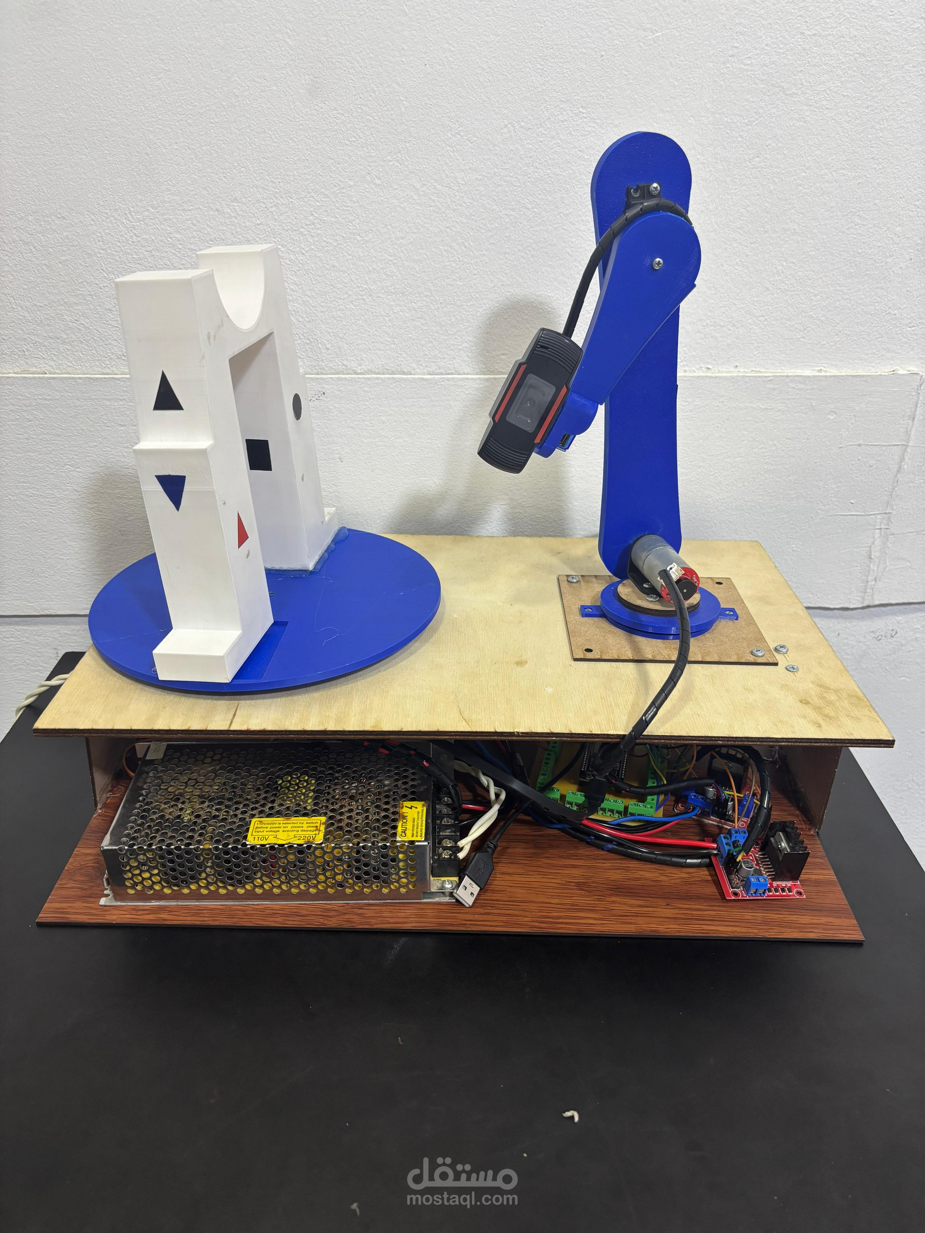 روبوت ذكي للفحص (تحكم حركي + رؤية حاسوبية)