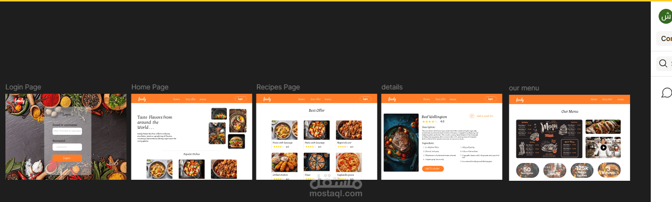 UI/UX Design for food website