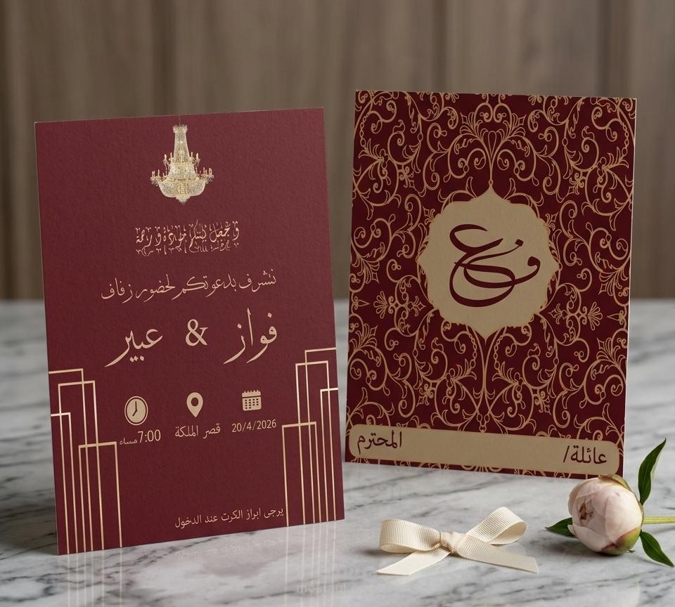 تصميم بطاقات دعوة زفاف إلكترونية ومطبوعة بلمسة إبداعية