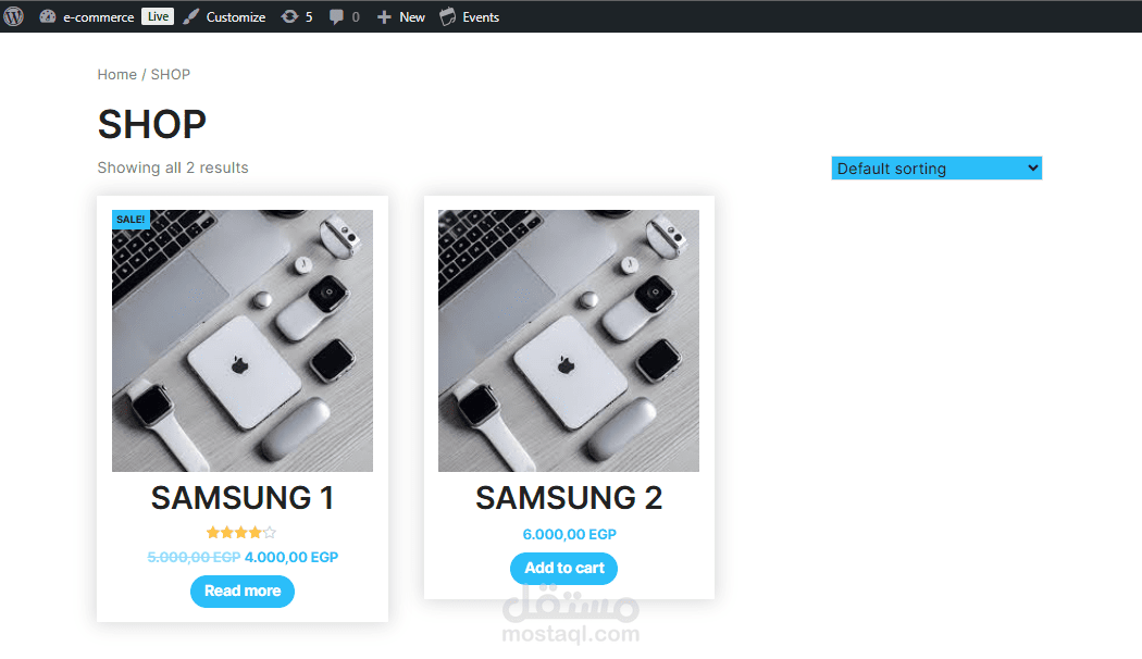 تنفيذ متجر الكتروني احترافي على منصة وردبريس