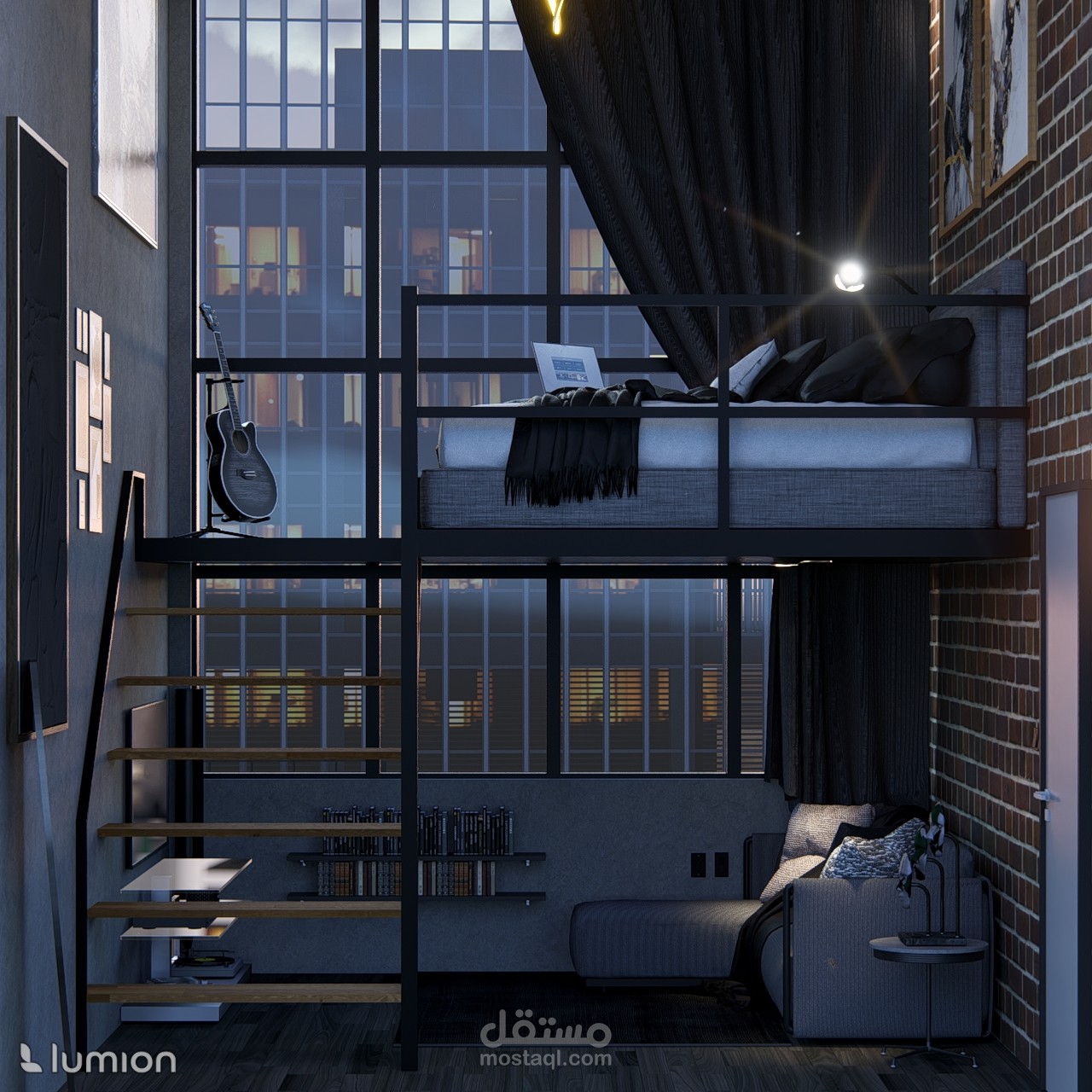 تصميم شقة استوديو - small studio apartment