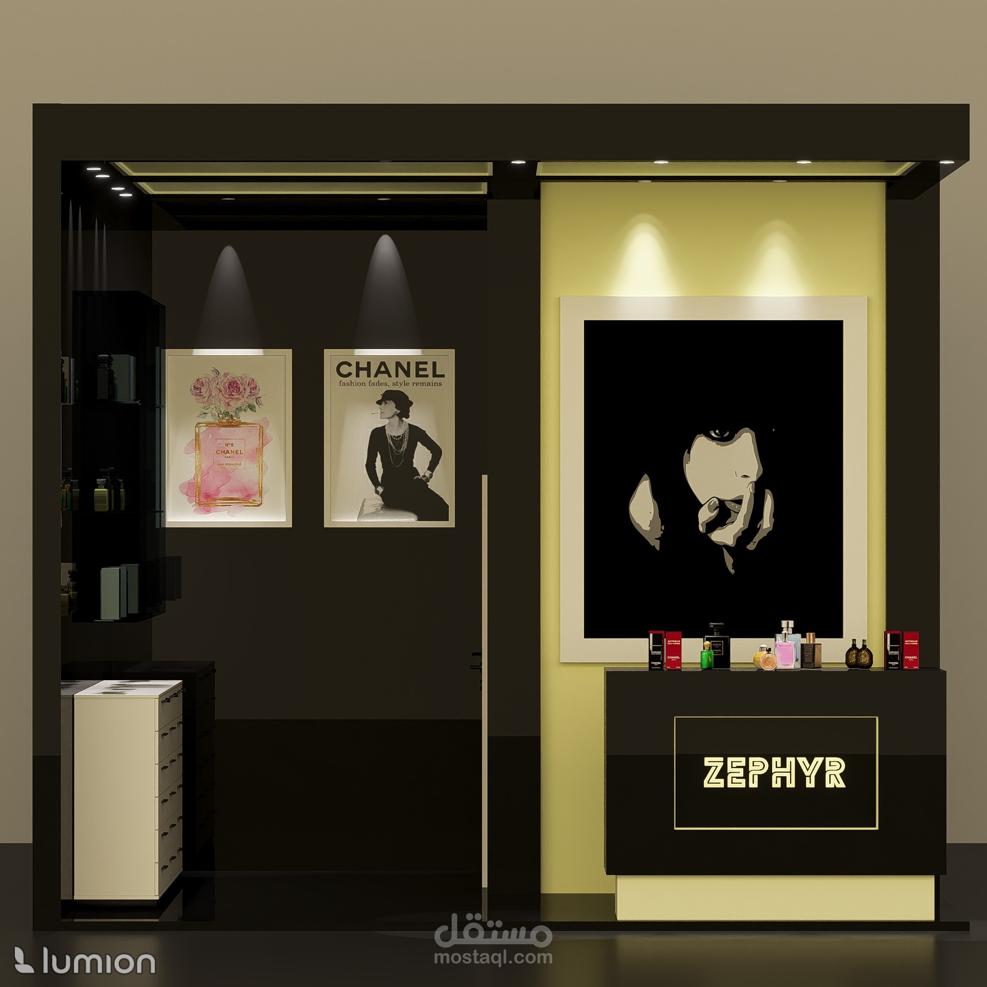 تصميم بوث للعطور - perfume's booth design