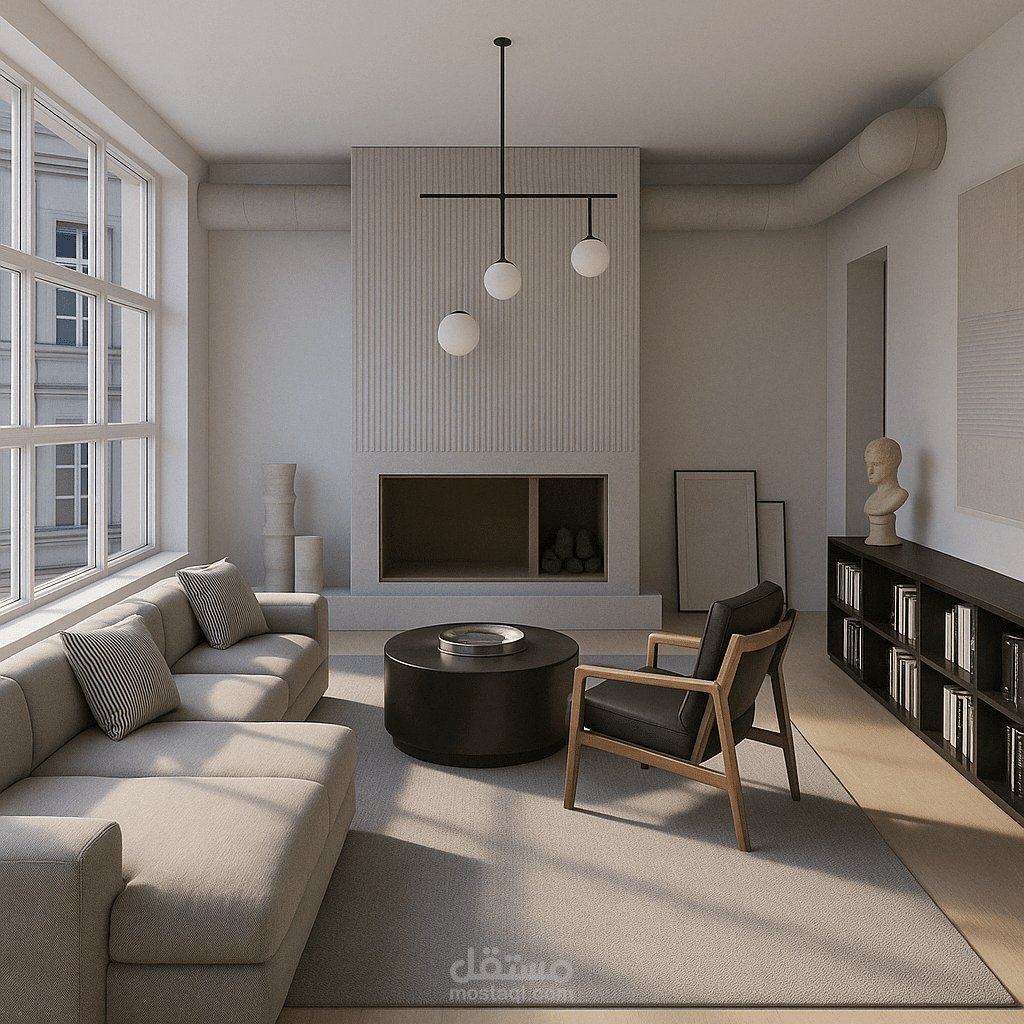 تصميم غرفة معيشه صغيره - interior design for living room in minimalist way