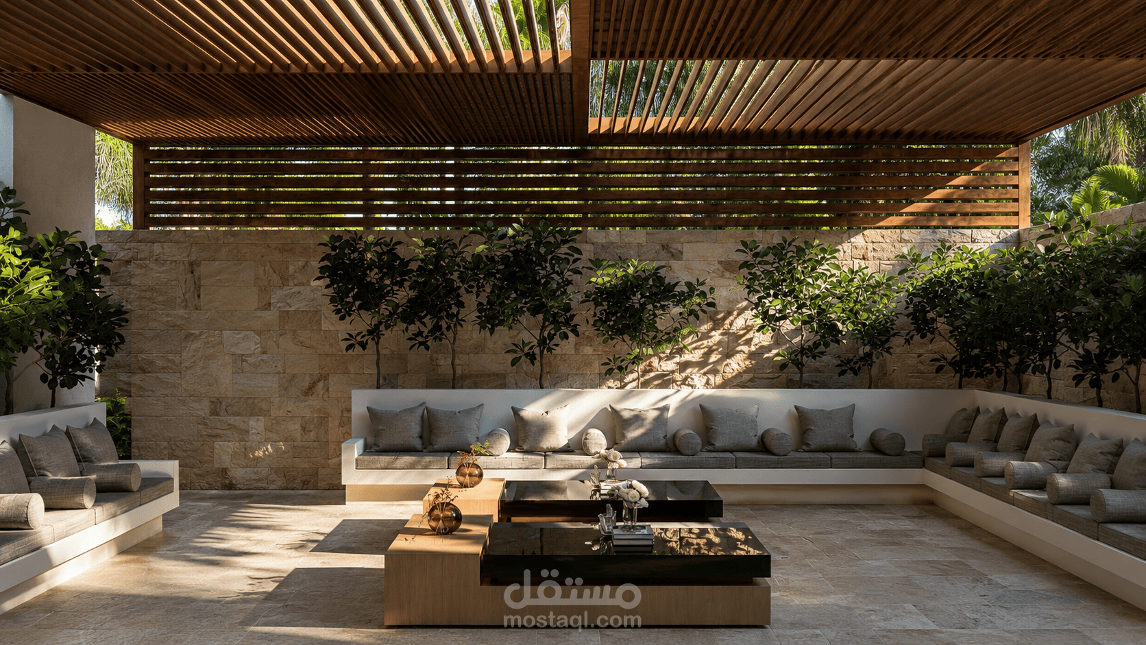 تصميم لاندسكيب مودرن بفيلا خاصة - Modern Landscape & Outdoor Living Design