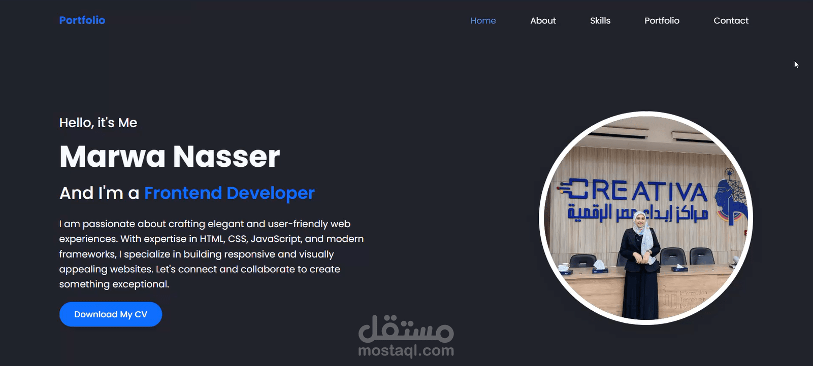 Custom Portfolio موقع شخصي
