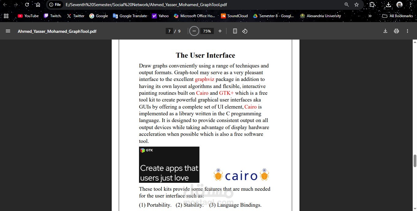 عمل ملف pdf باستخدام برنامج Word بخصوصSocial Network GraphTools
