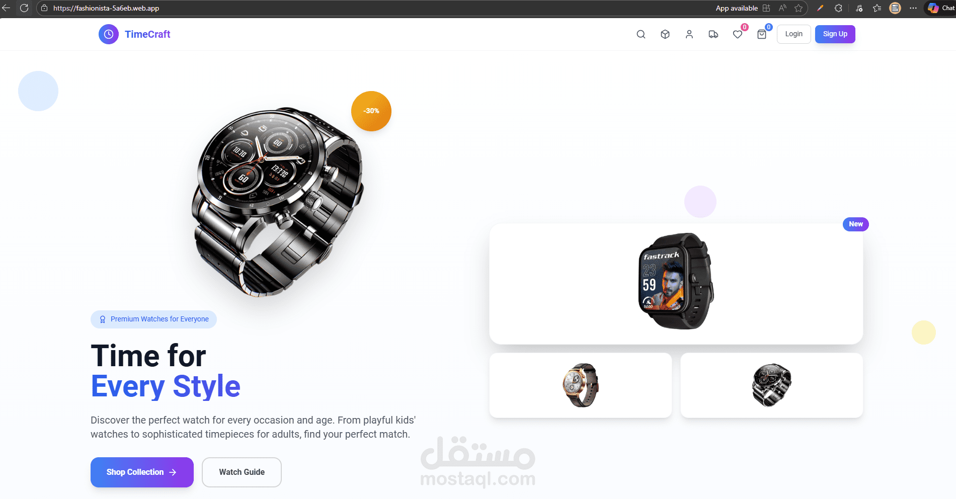TimeCraft - متجر الساعات الذكية