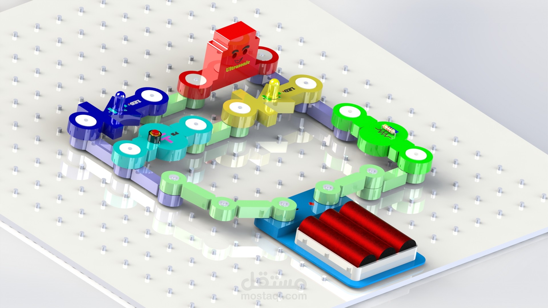 لعبة تعليمية إلكترونية للأطفال - تصميم ثلاثي الأبعاد باستخدام SolidWorks