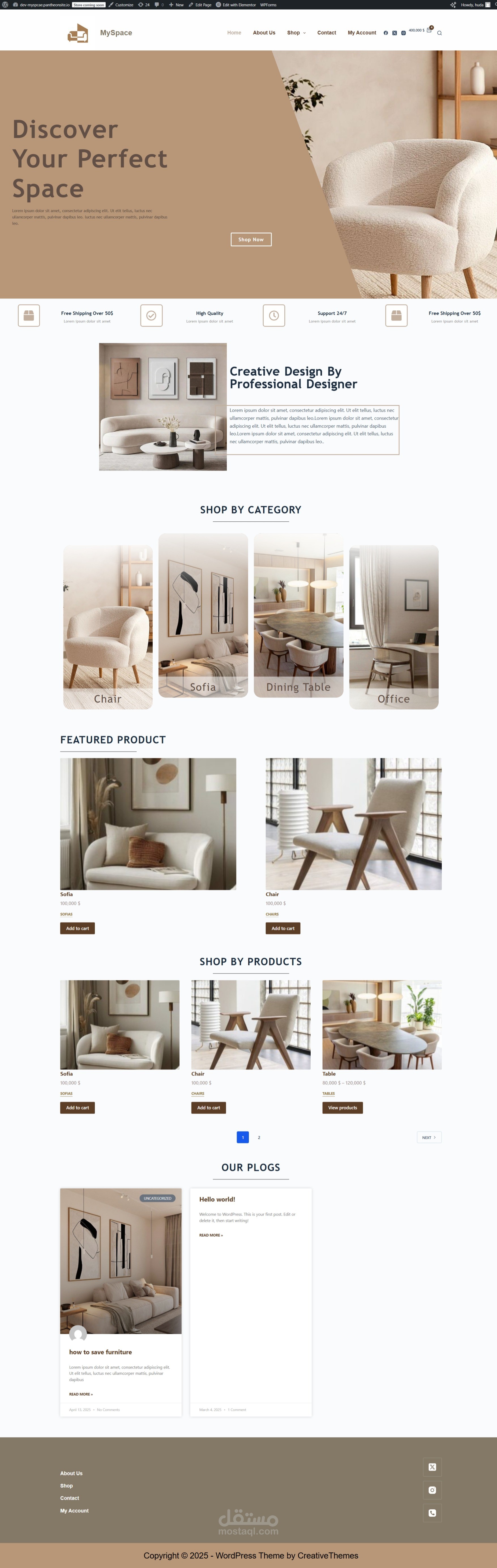 تصميم وتطوير متجر إلكتروني متكامل باستخدام ووردبريس وWooCommerce