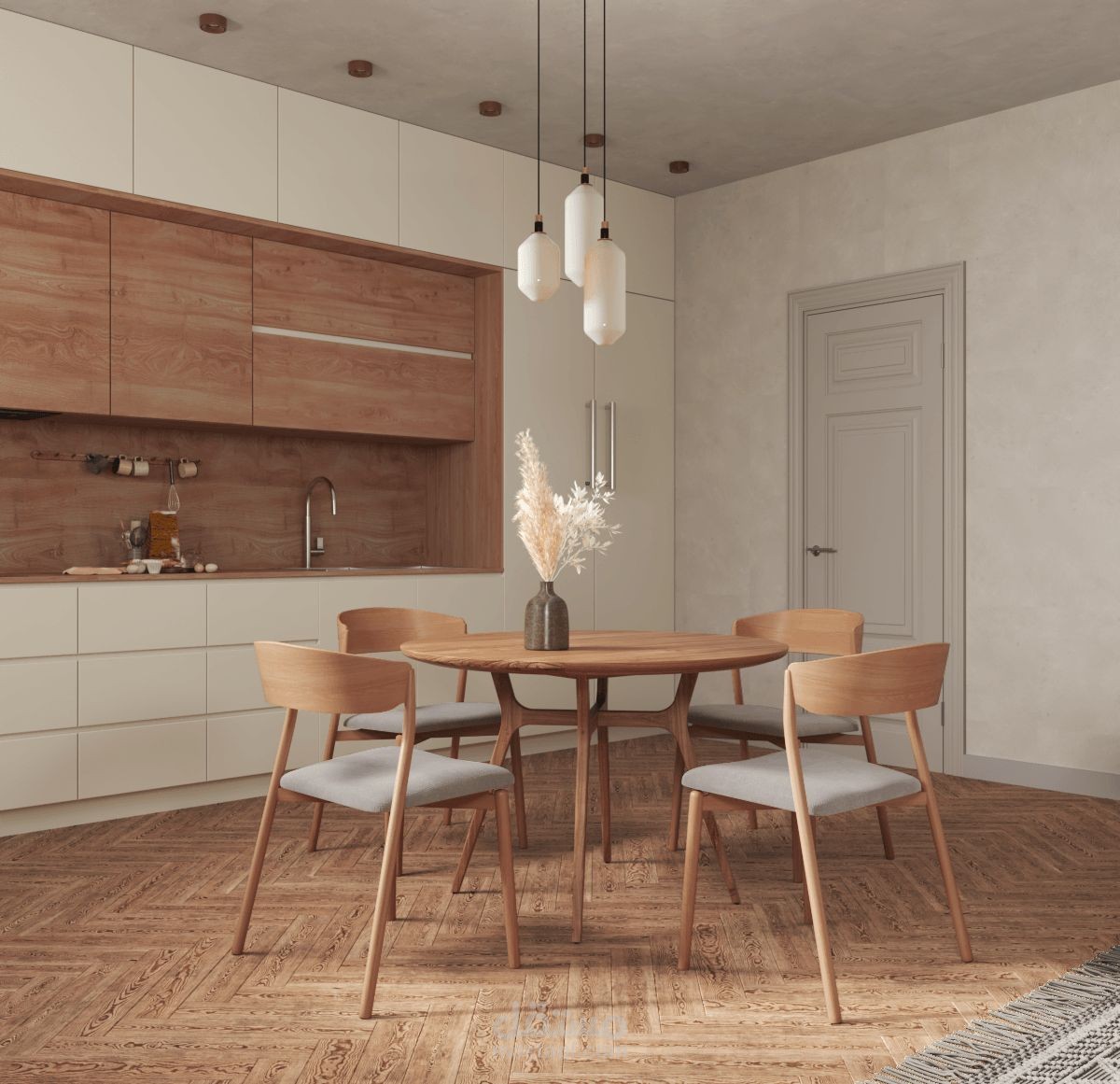 kitchen & living room