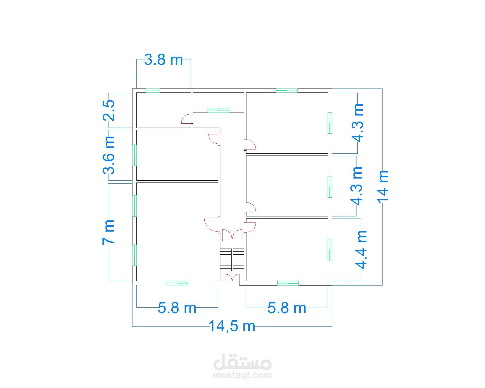 مسقط أفقي لشقة سكنية