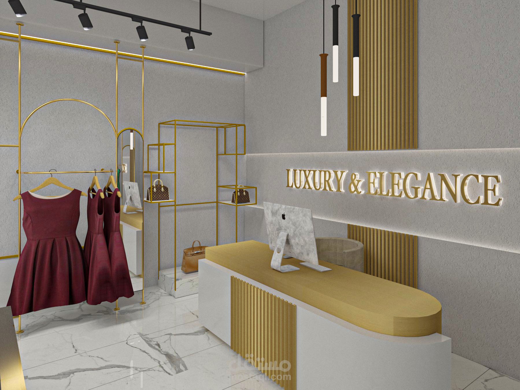 تصميم داخلي بوتيك أزياء عصري وفاخر | LUXURY & ELEGANCE