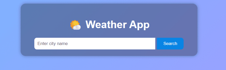 سأصمم لك تطبيق طقس (Weather App) بسيط يعرض حالة الجو لأي مدينة باستخدام JavaScript