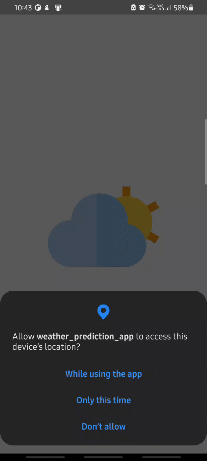 Weather prediction app