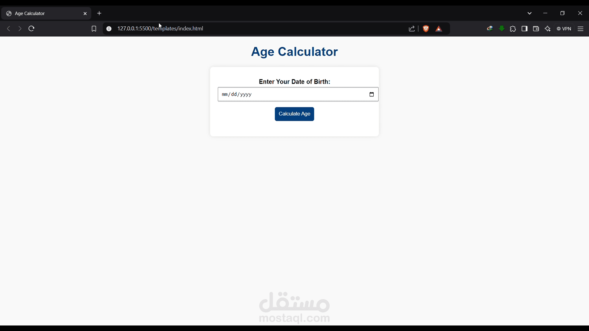 web-based Age Calculator application