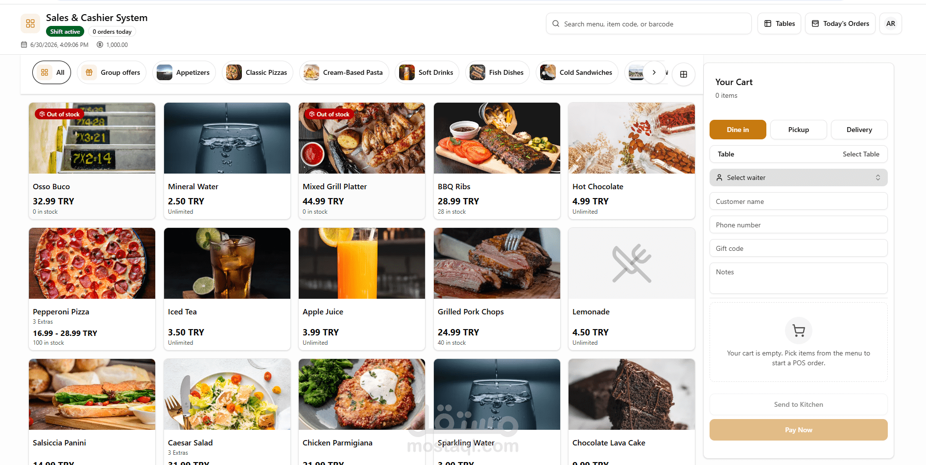 cashier +waiter systems