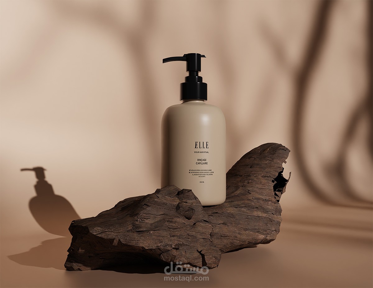 تصميم عرض ثلاثي الأبعاد واقعي لمنتج عناية بالشعر – Blender