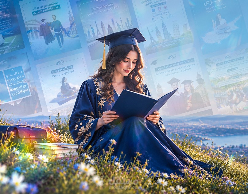 تصاميم سوشيال ميديا الدراسة بالخارج