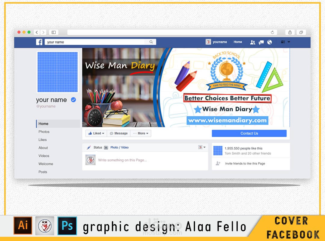 3 اغلفة فيس بوك