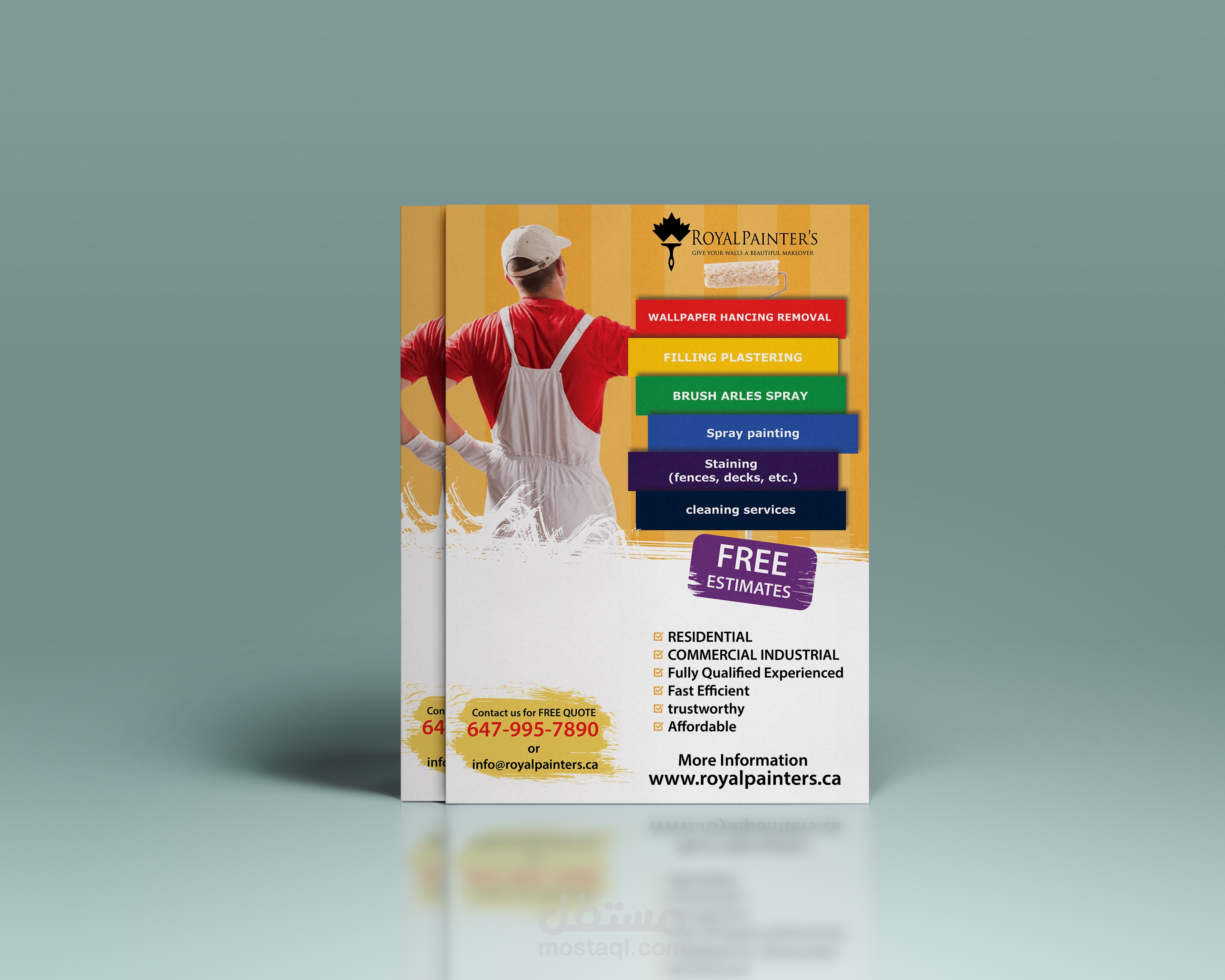 تصميم فلاير لشركة طلاء المنازل