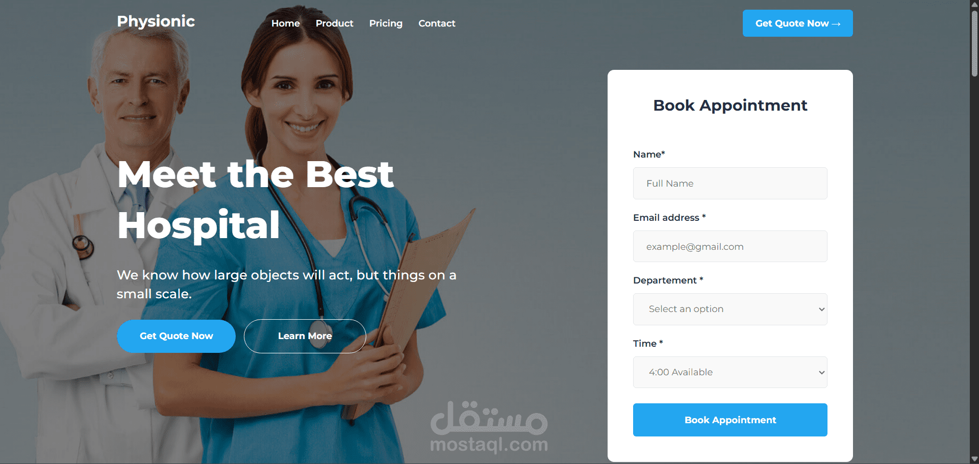 medical landing page