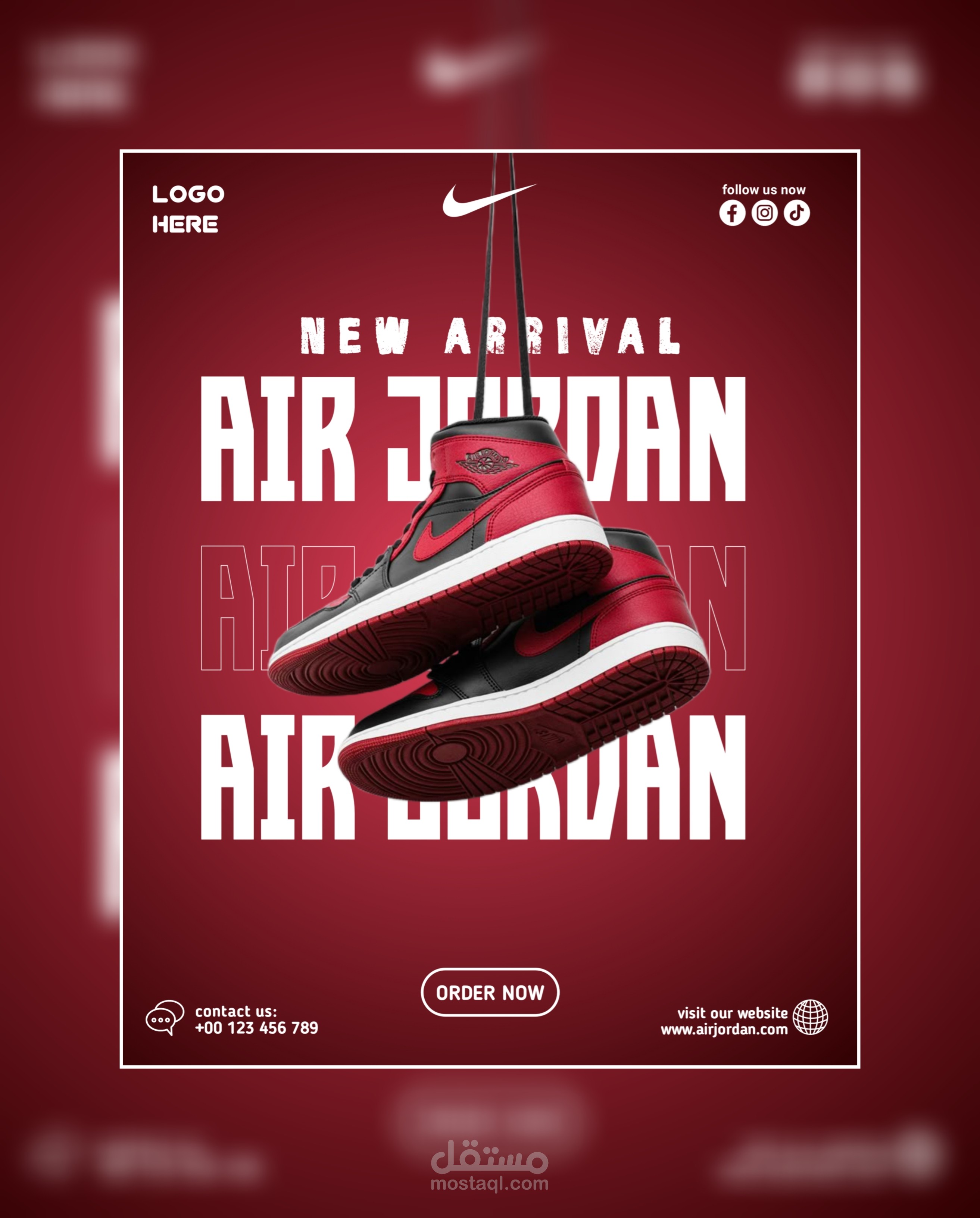 تصميم بوستر سوشل ميديا ل Air Jordan